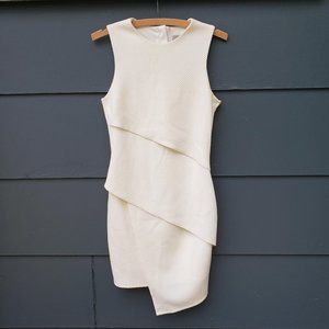 ASOS Creme Asymmetric Layered Sheath Dress - 4